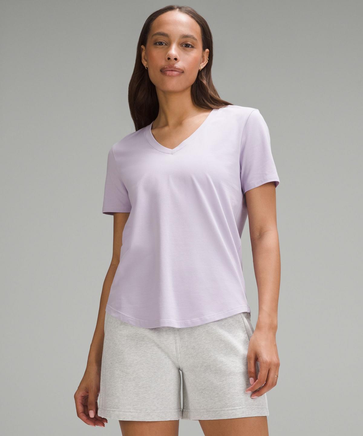 Purple Lululemon Love V-Neck T-Shirt Women Shirts | NZ_LuLu94917