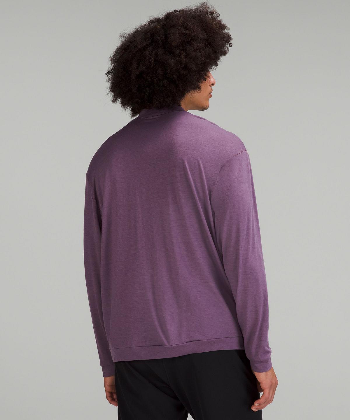 Purple Lululemon Merino Wool-Blend Long-Sleeve Men Shirts | NZ_LuLu56891