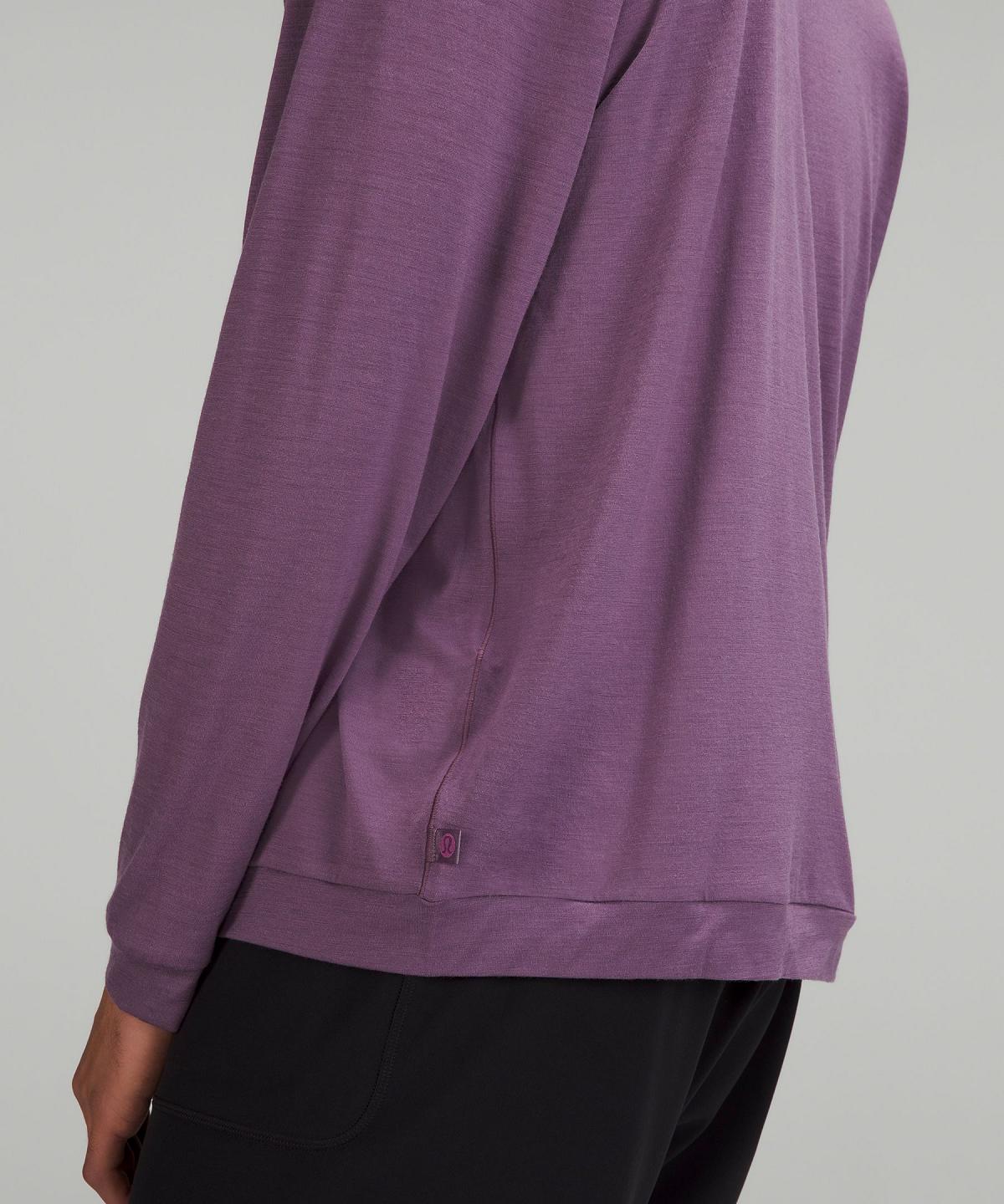 Purple Lululemon Merino Wool-Blend Long-Sleeve Men Shirts | NZ_LuLu56891