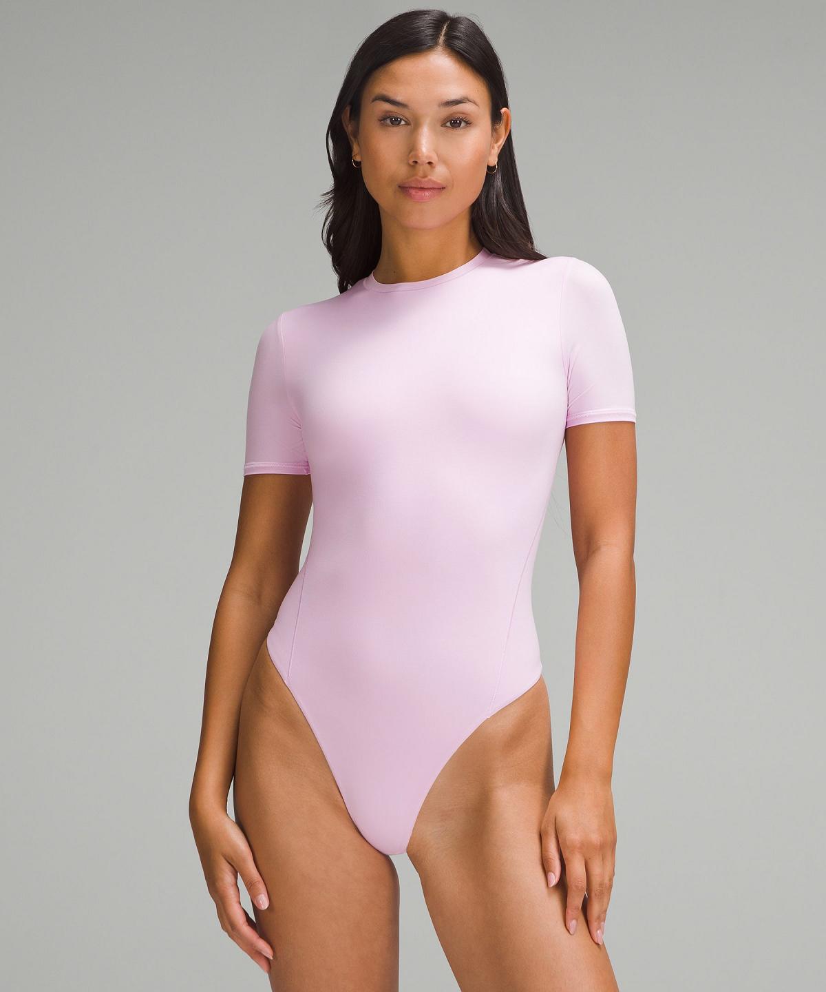 Purple Lululemon Wundermost Ultra-Soft Nulu Short-Sleeve Crew Thong Women Bodysuit | NZ_LuLu77425