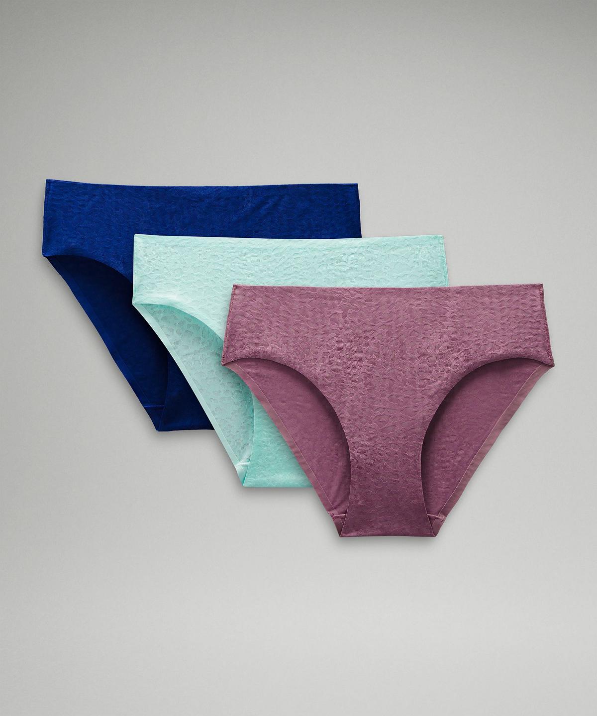 Purple / Blue Lululemon InvisiWear Mid-Rise BikiniPerformance Lace Women Underwear | NZ_LuLu87200