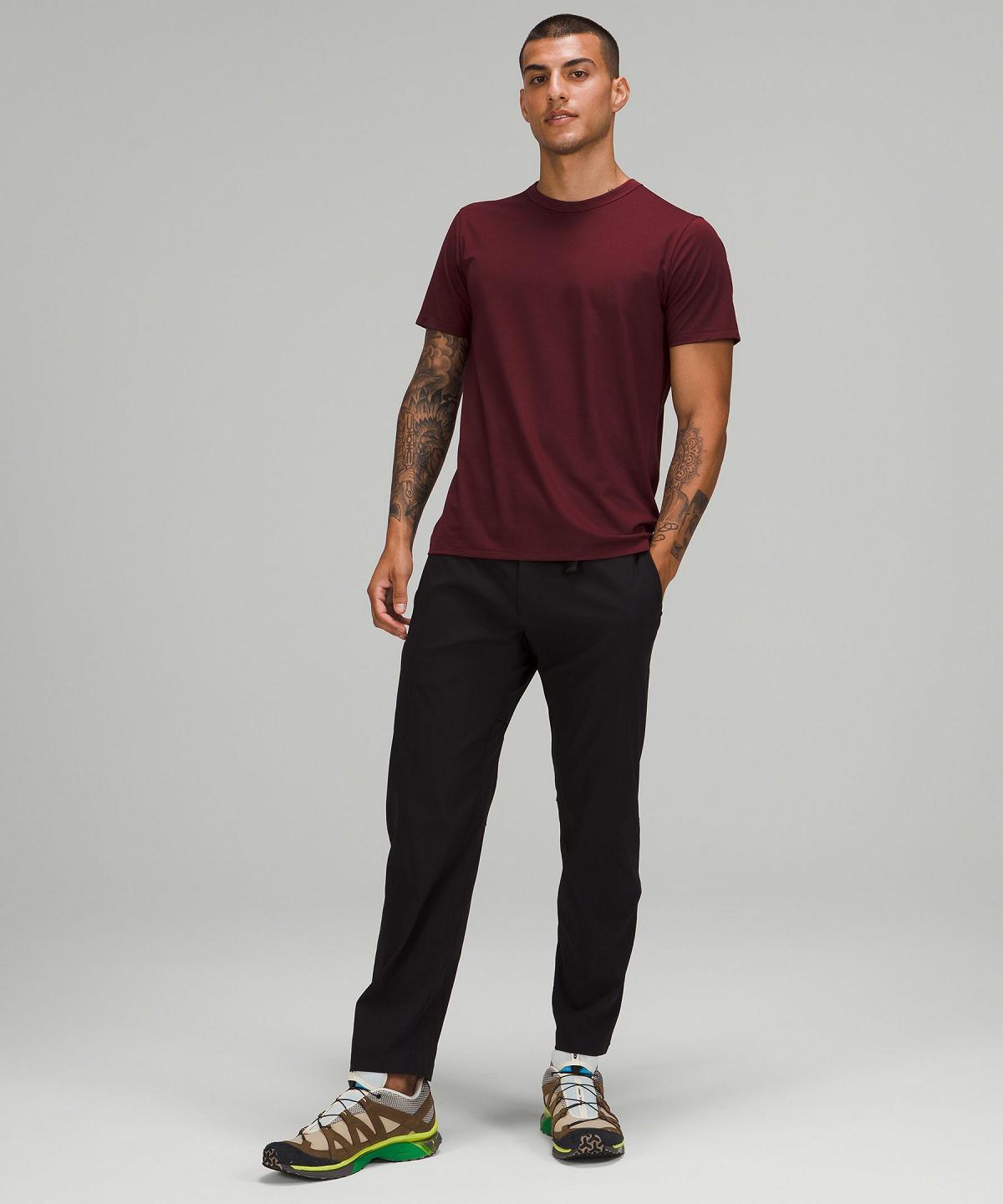 Red Burgundy Lululemon Fundamental Men T Shirts | NZ_LuLu33432