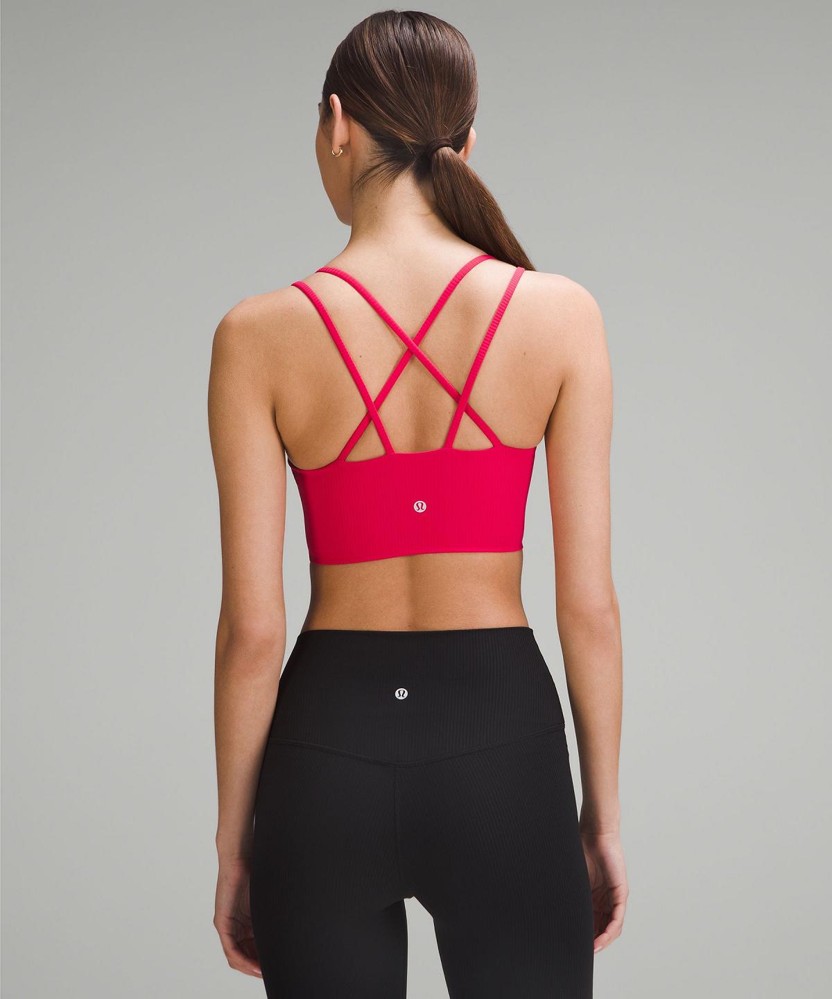 Red Lululemon Like a Cloud Ribbed Longline Women Sports Bra | NZ_LuLu41982