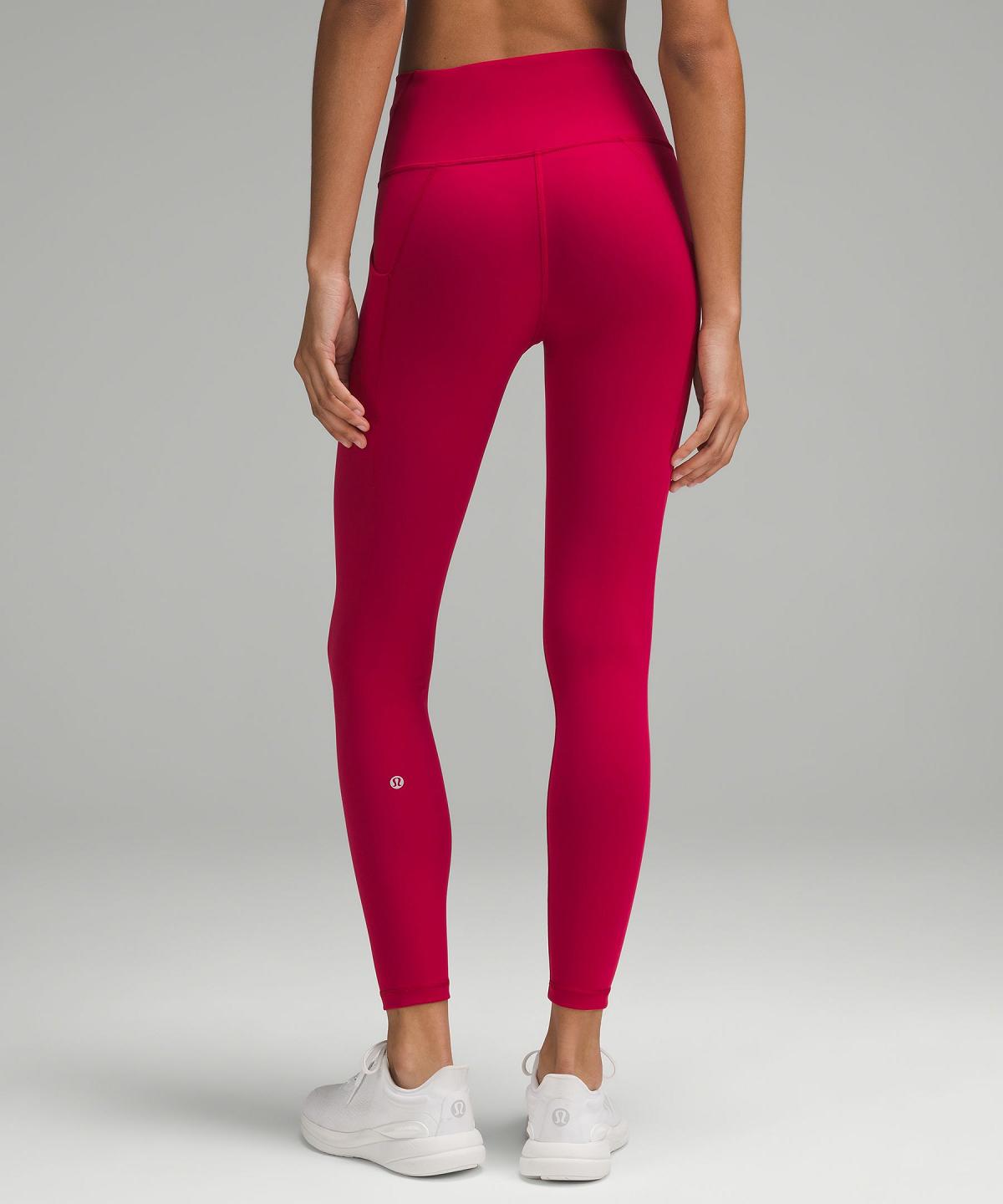 Red Lululemon Wunder Train High-Rise Tight with Pockets 25" Women Leggings | NZ_LuLu70365