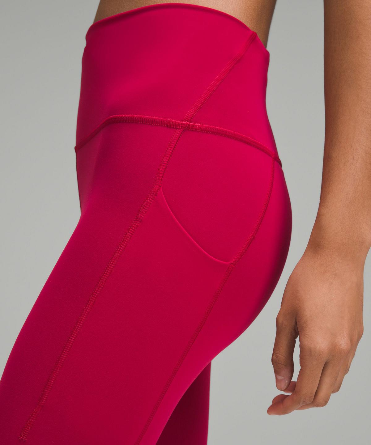 Red Lululemon Wunder Train High-Rise Tight with Pockets 25" Women Leggings | NZ_LuLu70365