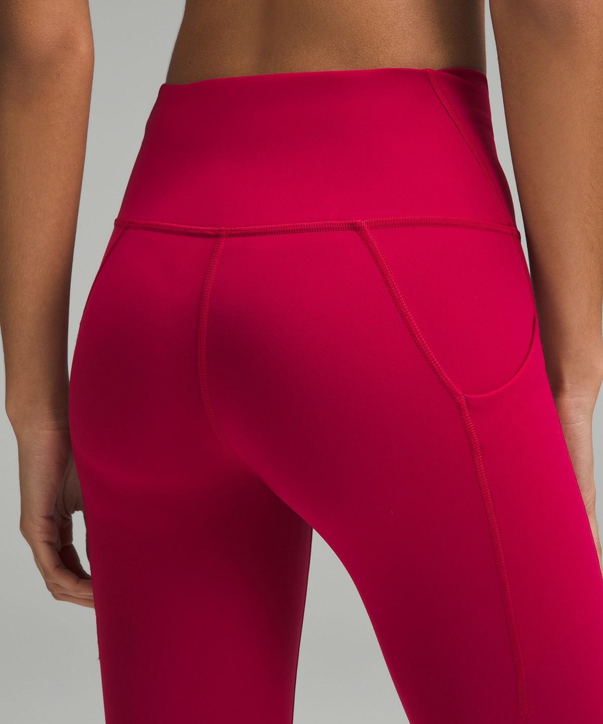 Red Lululemon Wunder Train High-Rise Tight with Pockets 25" Women Leggings | NZ_LuLu70365