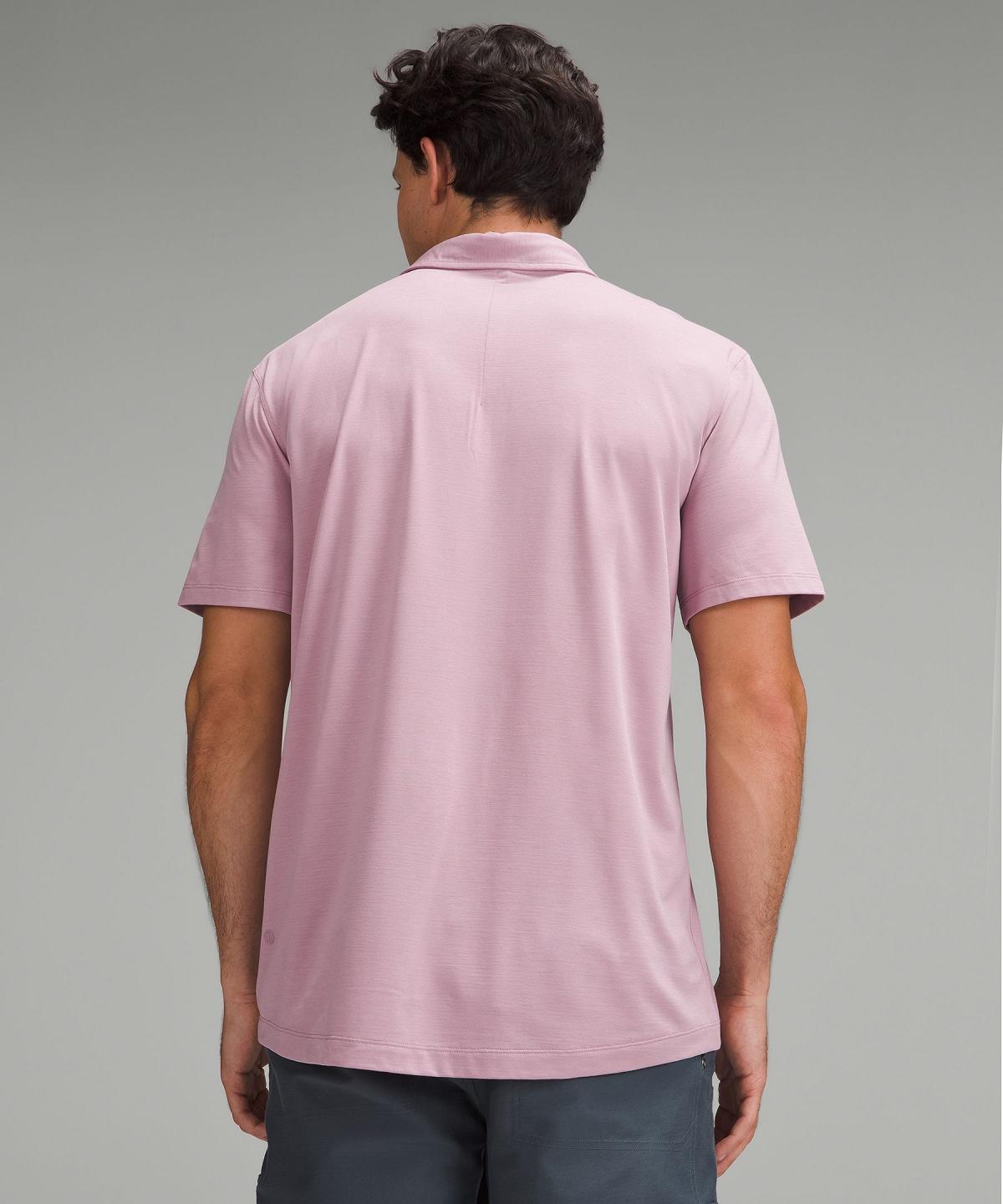 Rose Pink Lululemon Evolution Short-Sleeve Men Polo Shirts | NZ_LuLu48471