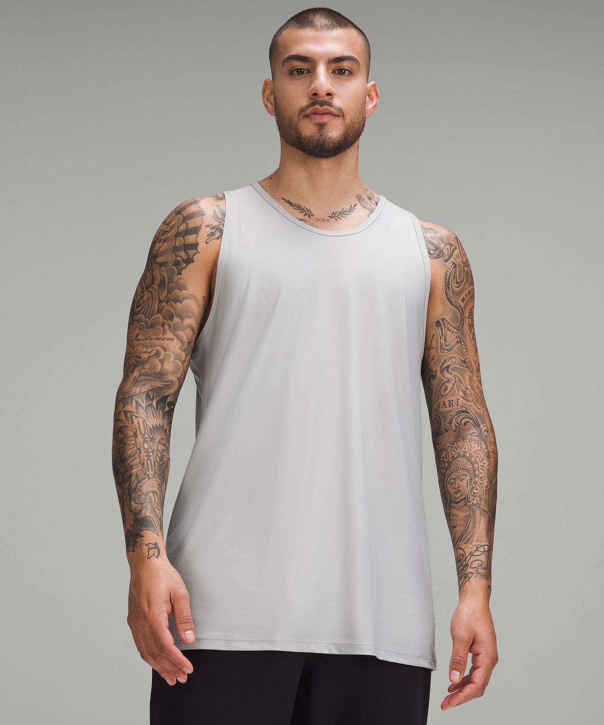 Silver Lululemon Ultra-Soft Nulu Tank Top Men Shirts | NZ_LuLu91085