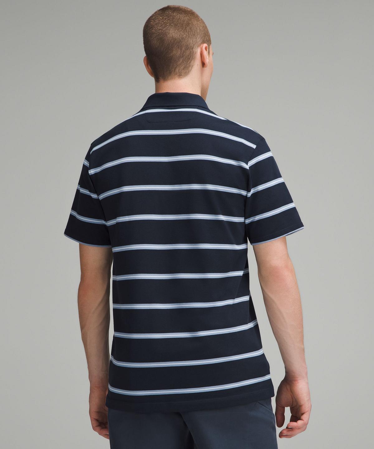 Stripes Navy Lululemon Classic-Fit Pique Short-Sleeve Men Polo Shirts | NZ_LuLu42092