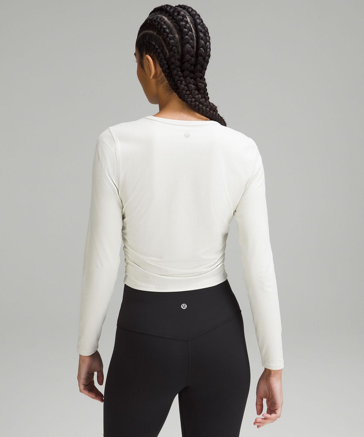 White Lululemon All It Takes Ribbed Nulu Long-Sleeve Women T Shirts | NZ_LuLu48874