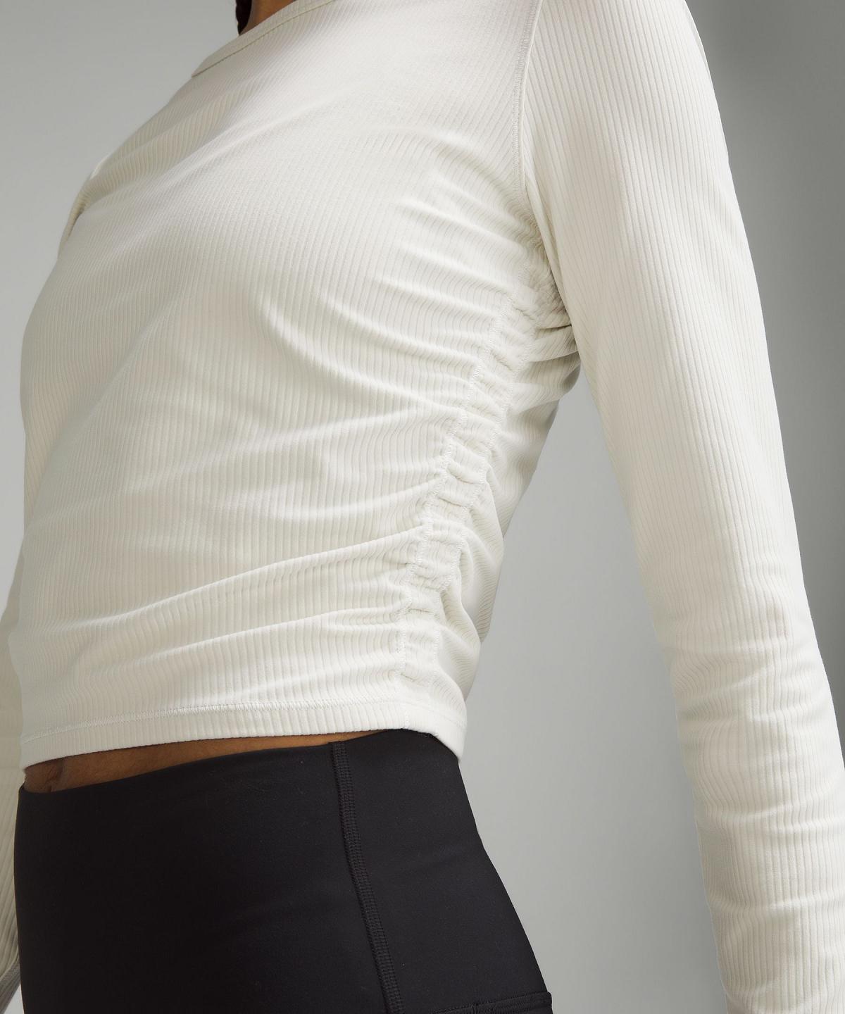 White Lululemon All It Takes Ribbed Nulu Long-Sleeve Women T Shirts | NZ_LuLu48874