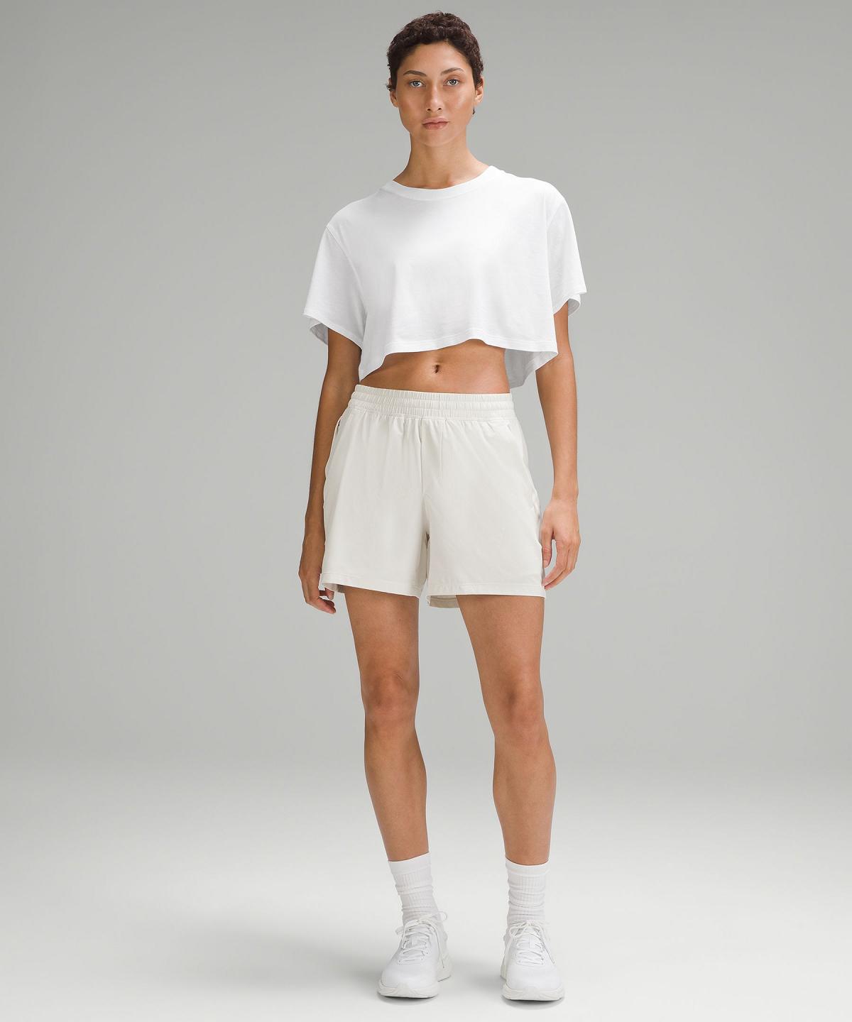 White Lululemon All Yours Cropped T-Shirt Women Shirts | NZ_LuLu78039