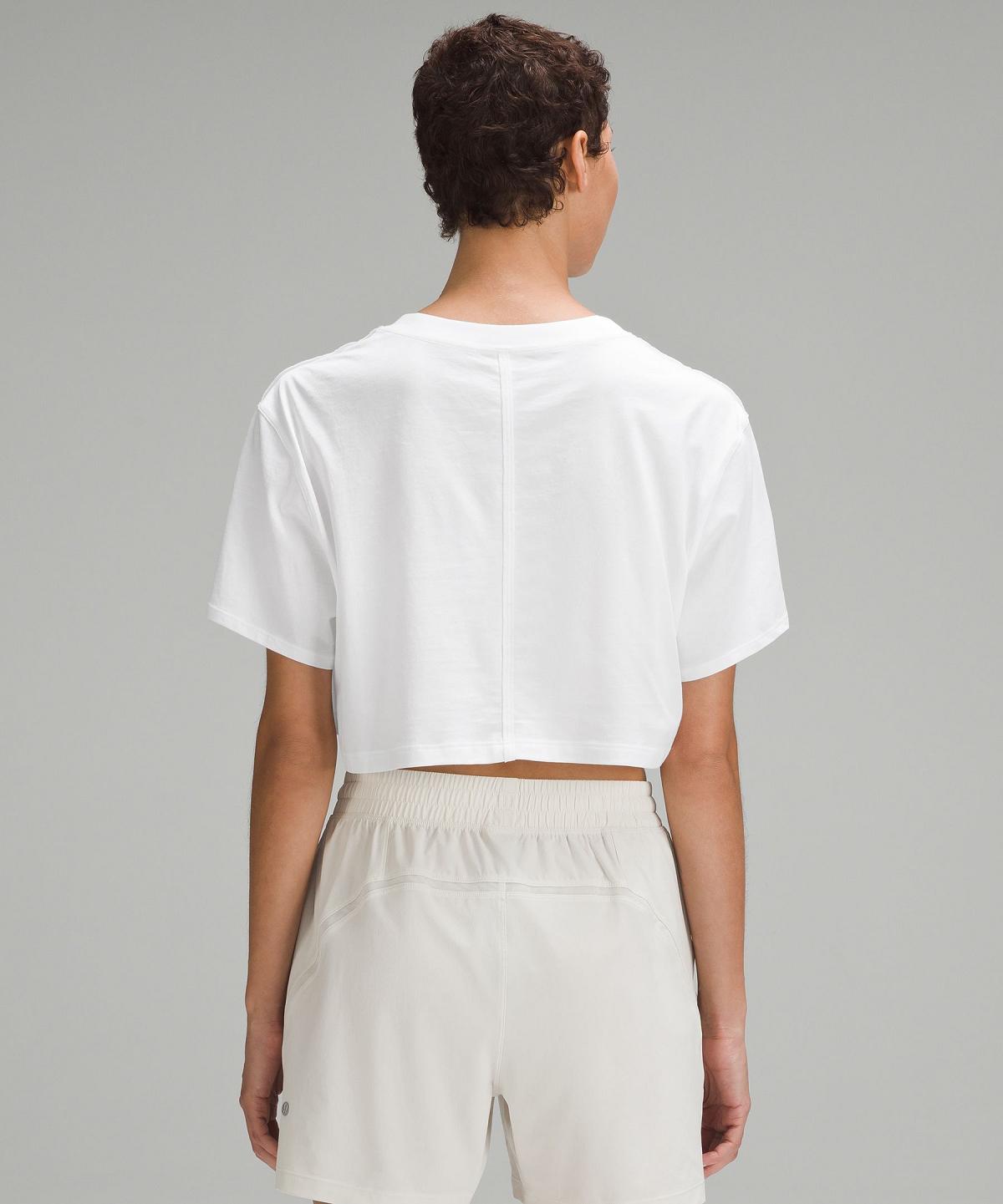 White Lululemon All Yours Cropped T-Shirt Women Shirts | NZ_LuLu78039