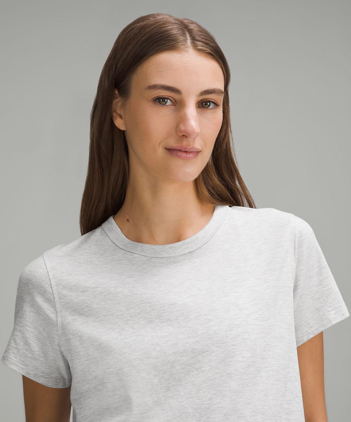 White Lululemon Classic-Fit Cotton-Blend T-Shirt Women Shirts | NZ_LuLu41969