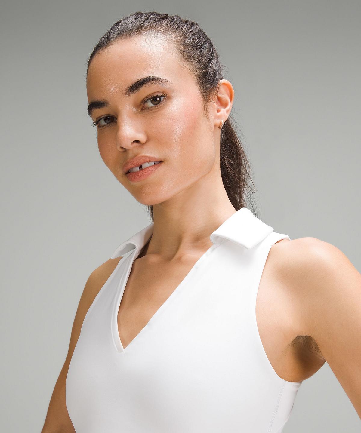 White Lululemon Collared Tennis Longline Women Sports Bra | NZ_LuLu14409