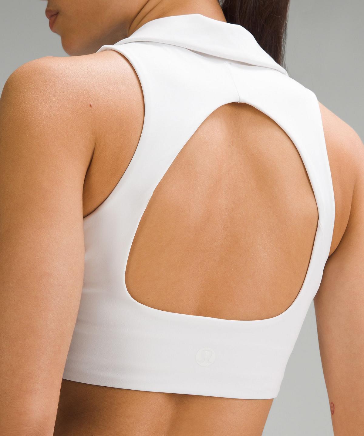 White Lululemon Collared Tennis Longline Women Sports Bra | NZ_LuLu14409