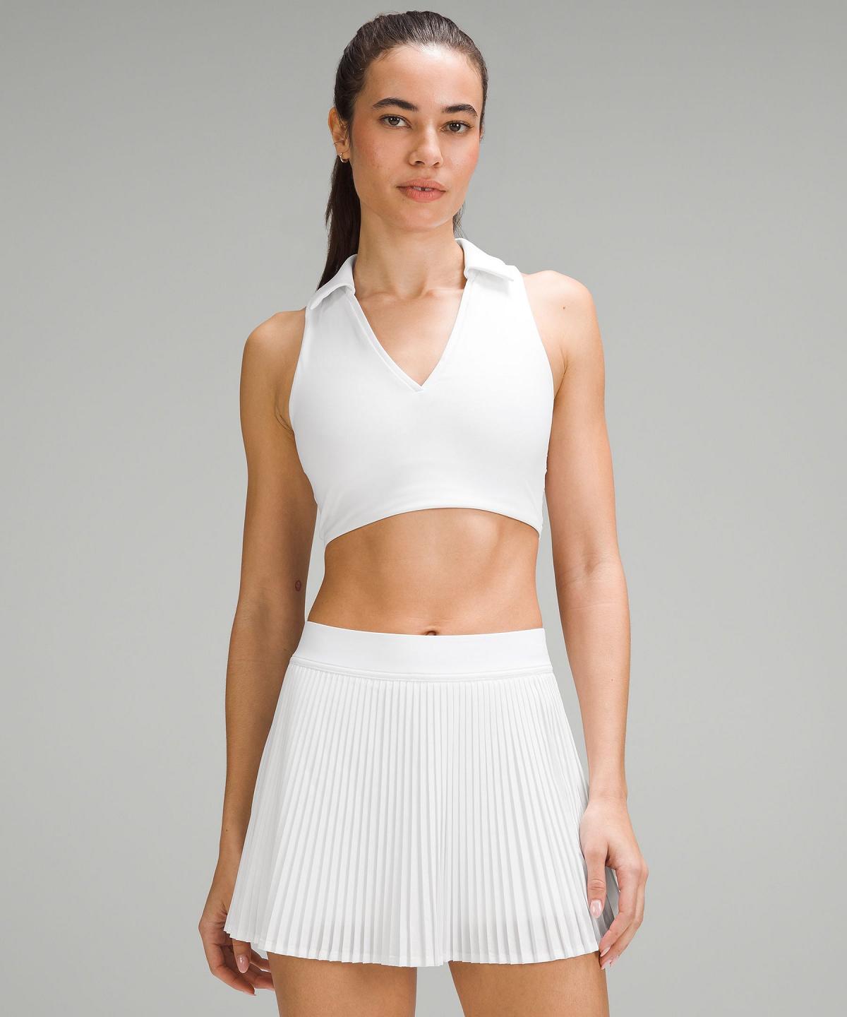 White Lululemon Collared Tennis Longline Women Sports Bra | NZ_LuLu14409