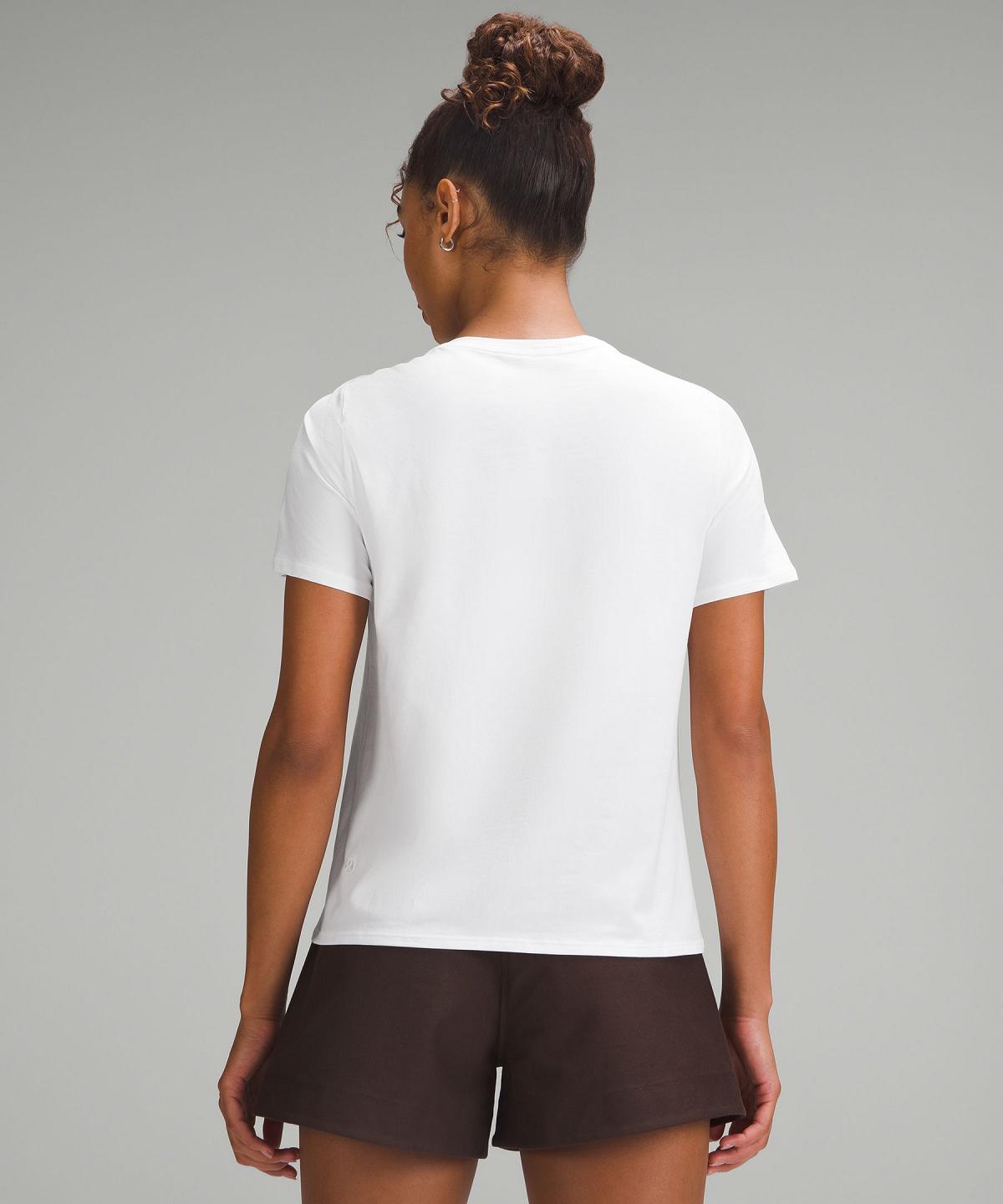 White Lululemon Cotton Shoulder-Twist T-Shirt Women Shirts | NZ_LuLu24217