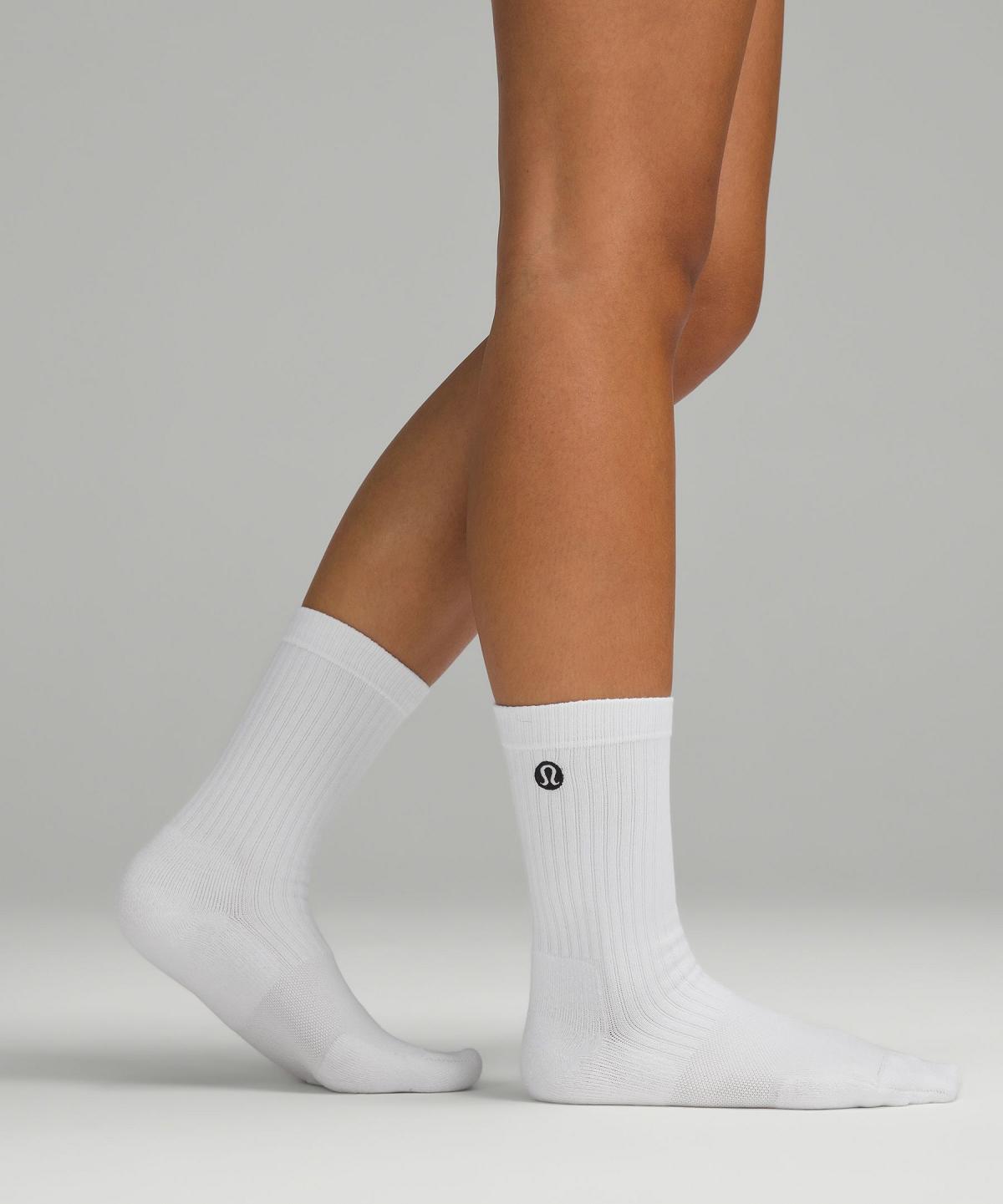 White Lululemon Daily Stride Ribbed Comfort Crew Women Socks | NZ_LuLu91100