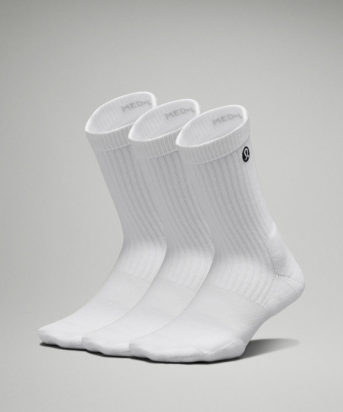 White Lululemon Daily Stride Ribbed Comfort Crew Women Socks | NZ_LuLu91100