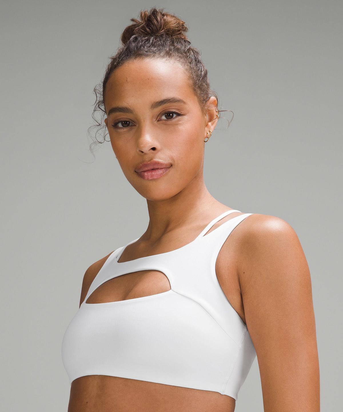 White Lululemon Everlux Front Cut-Out Train Women Sports Bra | NZ_LuLu34577