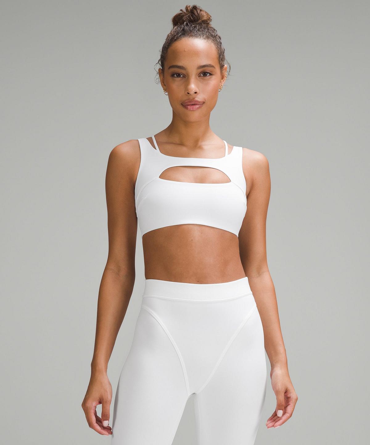 White Lululemon Everlux Front Cut-Out Train Women Sports Bra | NZ_LuLu34577