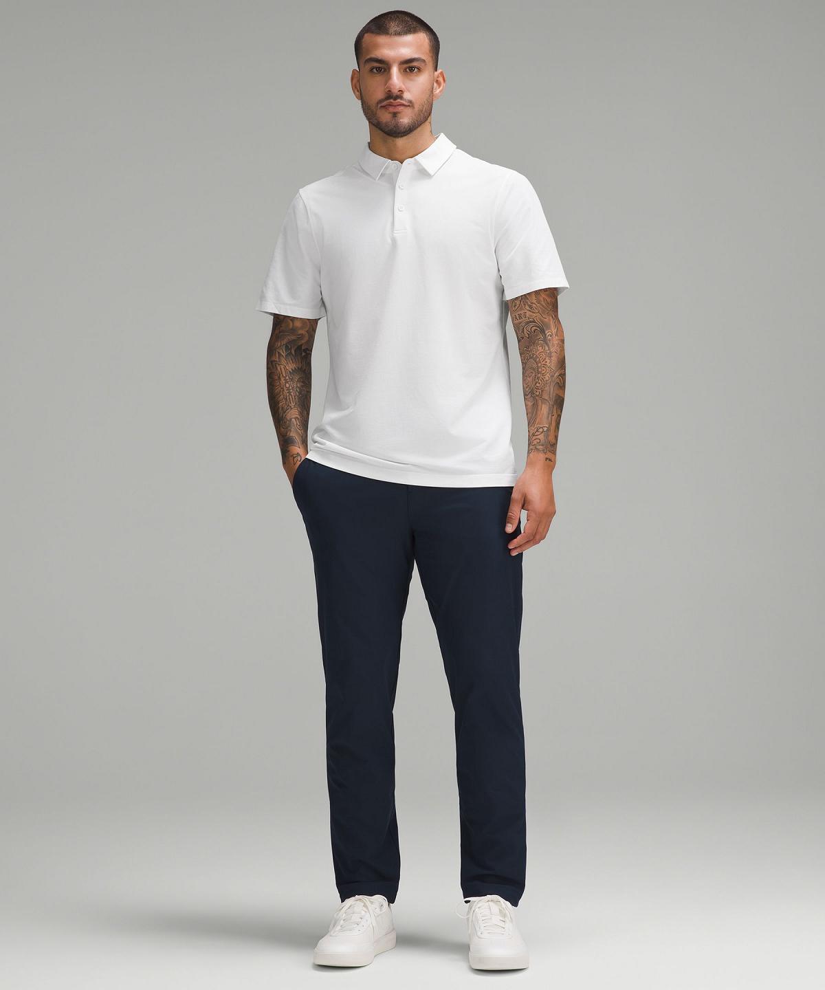 White Lululemon Evolution Short-Sleeve Men Polo Shirts | NZ_LuLu11949