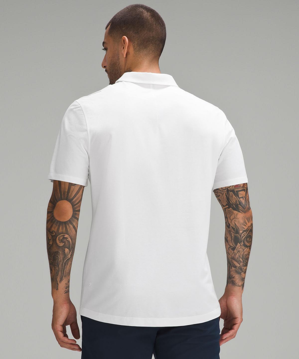 White Lululemon Evolution Short-Sleeve Men Polo Shirts | NZ_LuLu11949