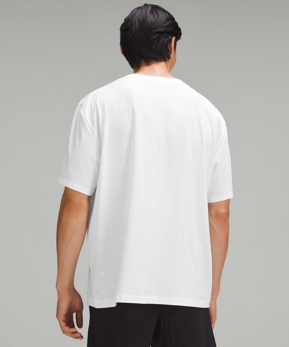 White Lululemon Fundamental Oversized Men T Shirts | NZ_LuLu70968