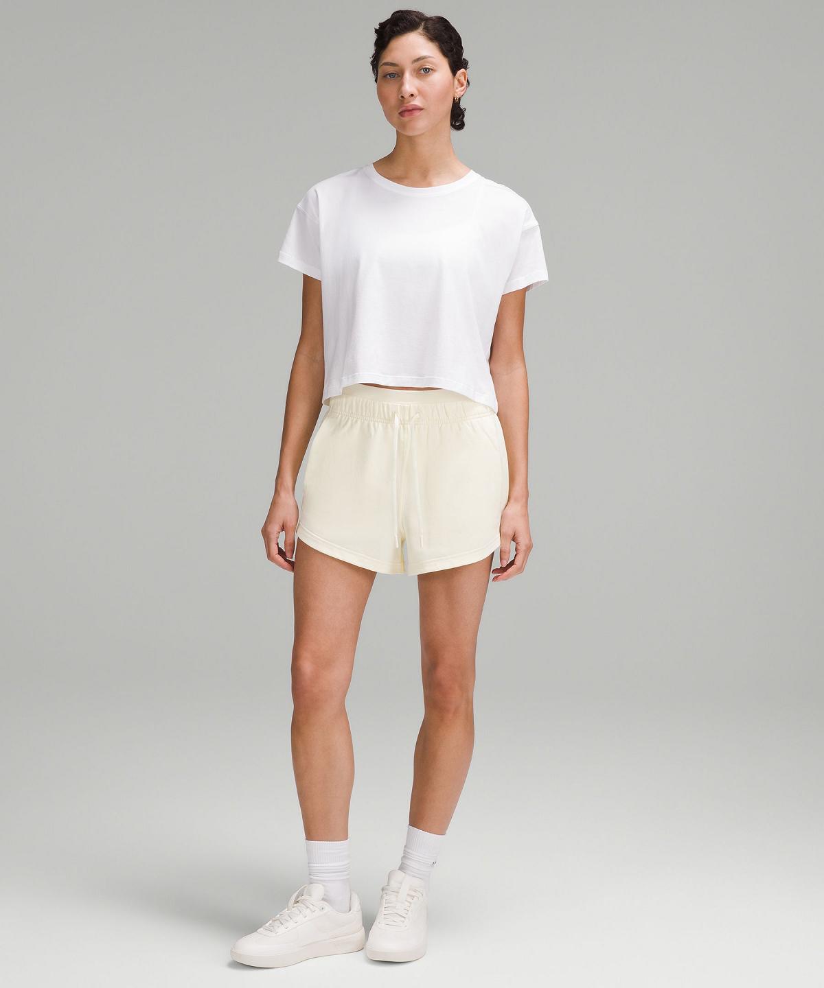 White Lululemon Inner Glow High-Rise 3" Women Shorts | NZ_LuLu84369