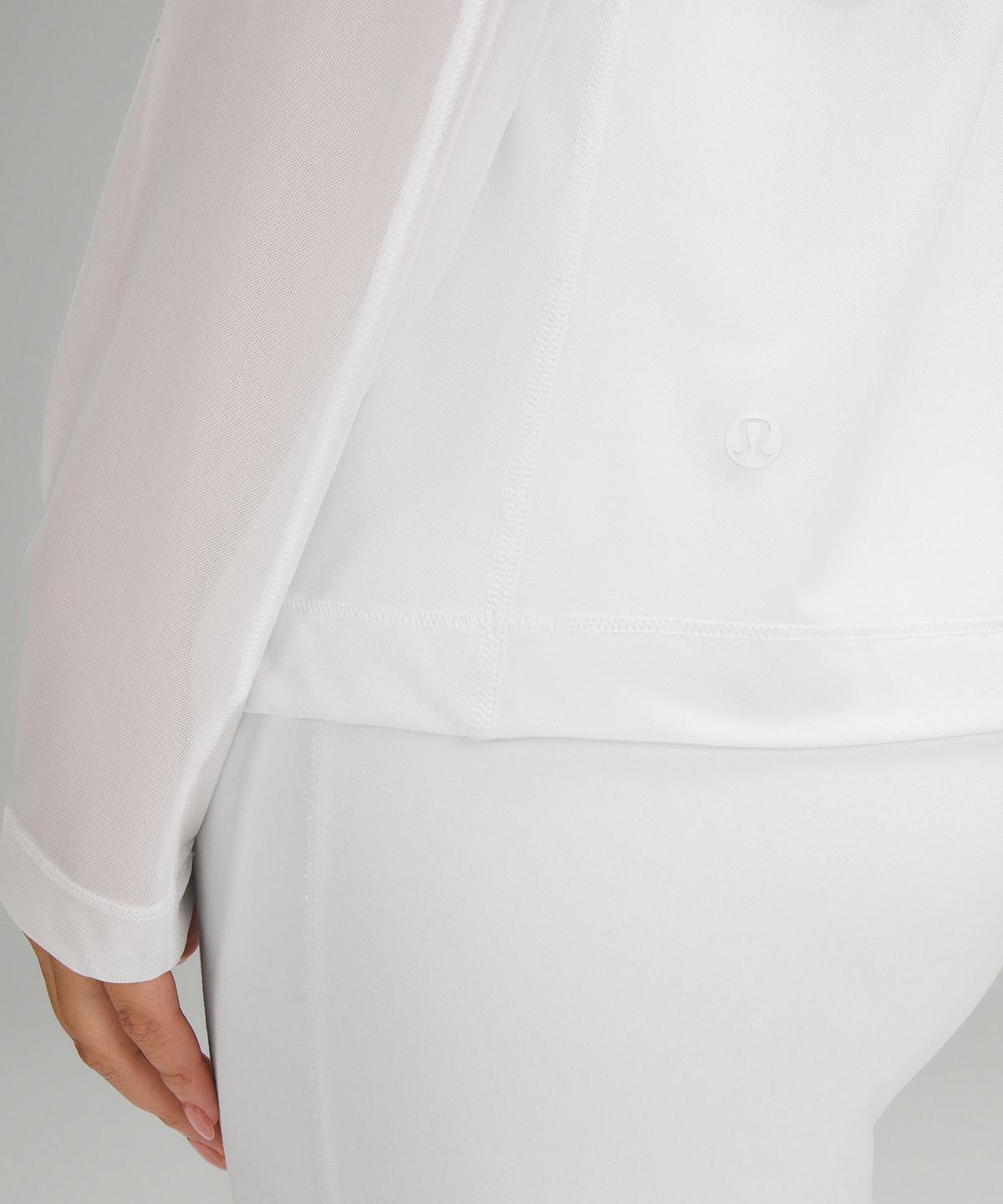 White Lululemon Keyhole Mesh Women Long Sleeve Shirts | NZ_LuLu46886