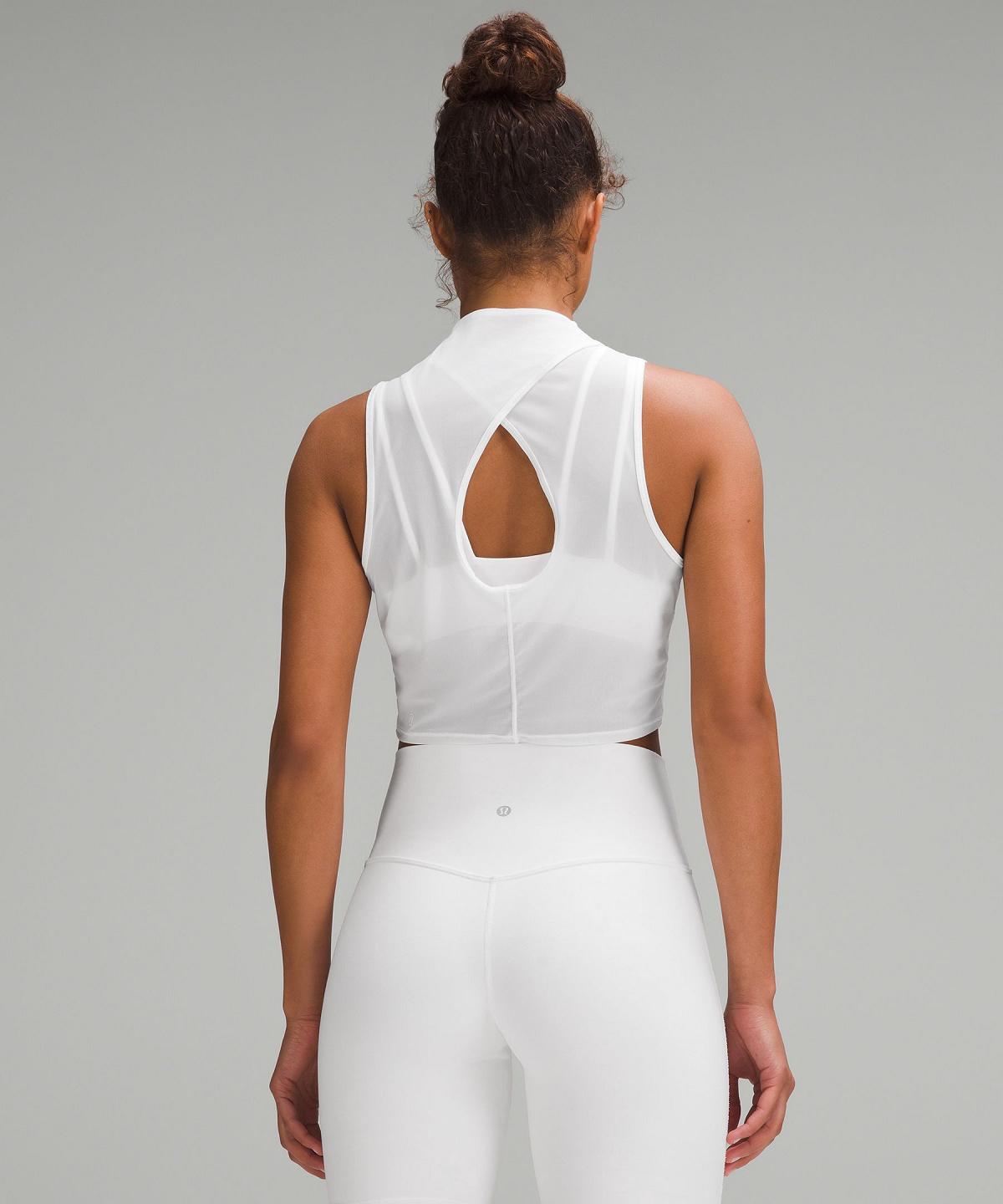 White Lululemon Keyhole Mesh Women Tank Top | NZ_LuLu27190