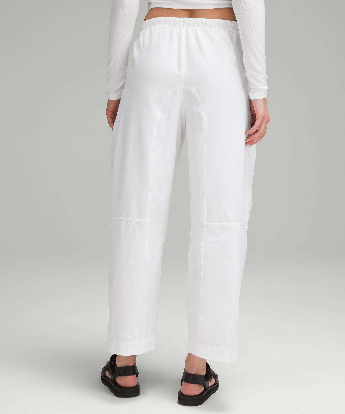 White Lululemon Lightweight Mid-Rise Barrel-Leg Cropped Women Pants | NZ_LuLu78127