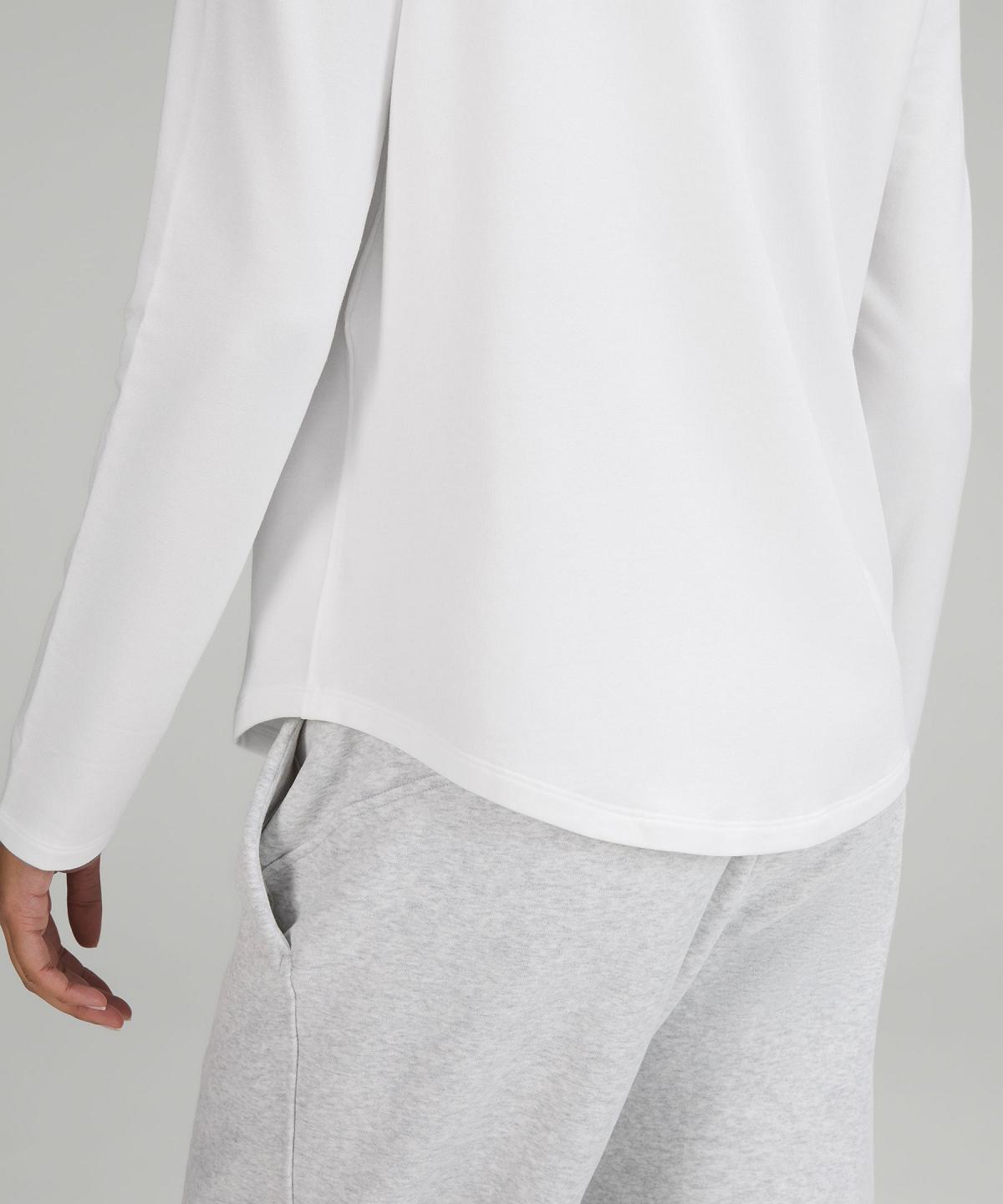 White Lululemon Love Modal Fleece Women Long Sleeve Shirts | NZ_LuLu58682