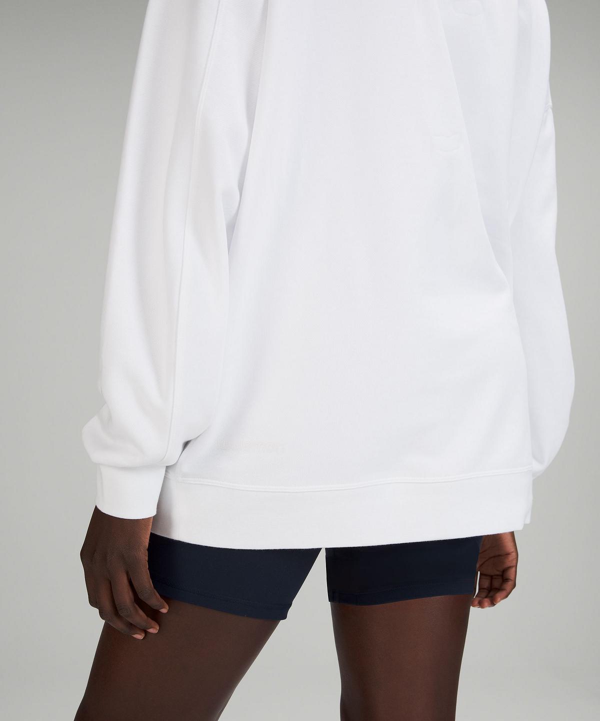 White Lululemon Perfectly Oversized Crew Women Hoodies & Sweatshirts | NZ_LuLu58445