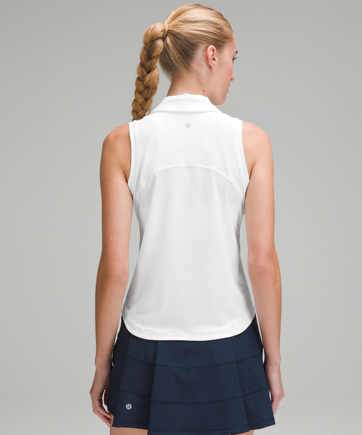 White Lululemon Quick Dry Sleeveless Women Polo Shirts | NZ_LuLu15661