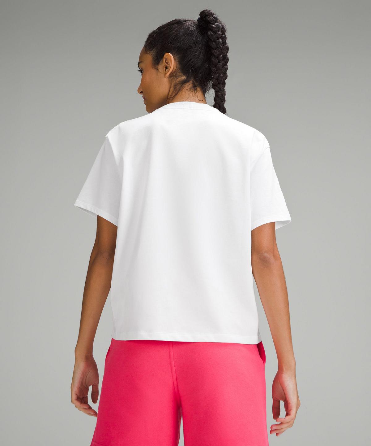 White Lululemon Relaxed-Fit Cotton Jersey T-Shirt Women Shirts | NZ_LuLu12516