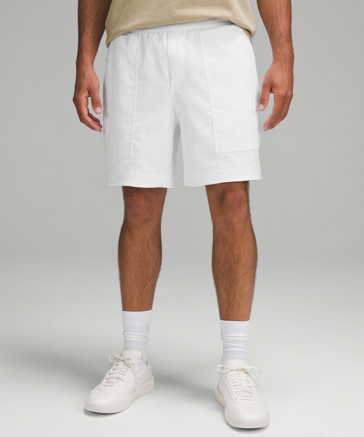 White Lululemon Relaxed-Fit Pull-On 7" Men Shorts | NZ_LuLu38286