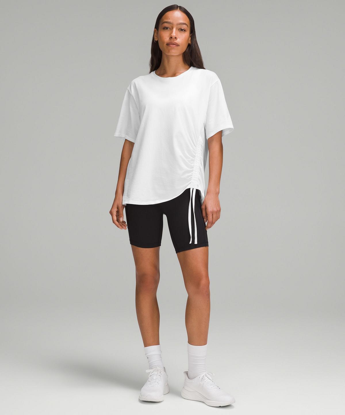 White Lululemon Side-Cinch Cotton T-Shirt Women Shirts | NZ_LuLu14803