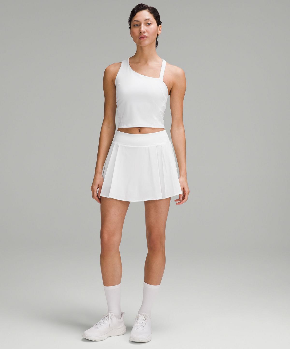 White Lululemon Side-Pleat High-Rise Tennis Women Skirts | NZ_LuLu48709