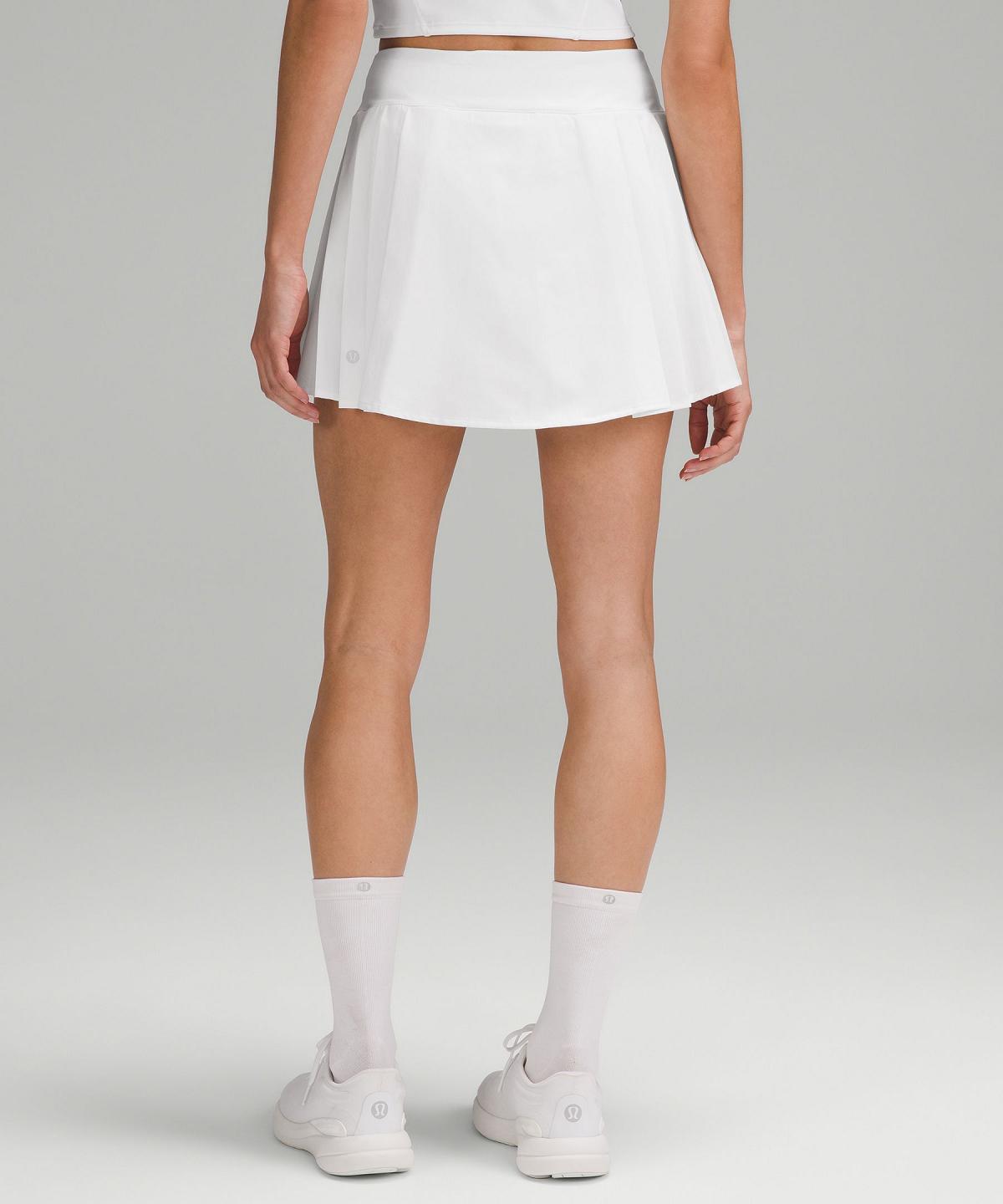 White Lululemon Side-Pleat High-Rise Tennis Women Skirts | NZ_LuLu48709