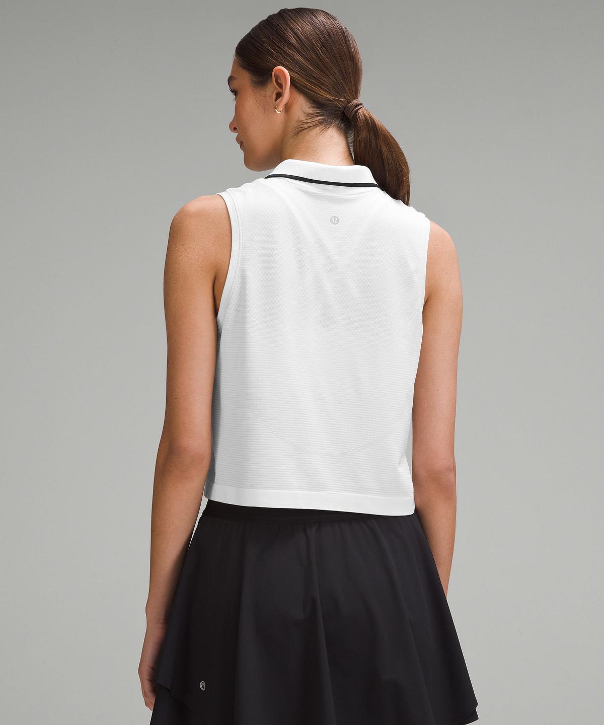 White Lululemon Swiftly Tech Sleeveless Women Polo Shirts | NZ_LuLu93076