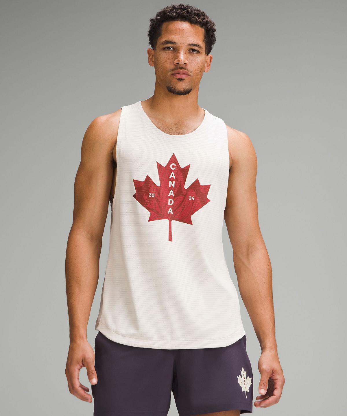 White Lululemon Team Canada License to Train Sleeveless Men Shirts | NZ_LuLu63134