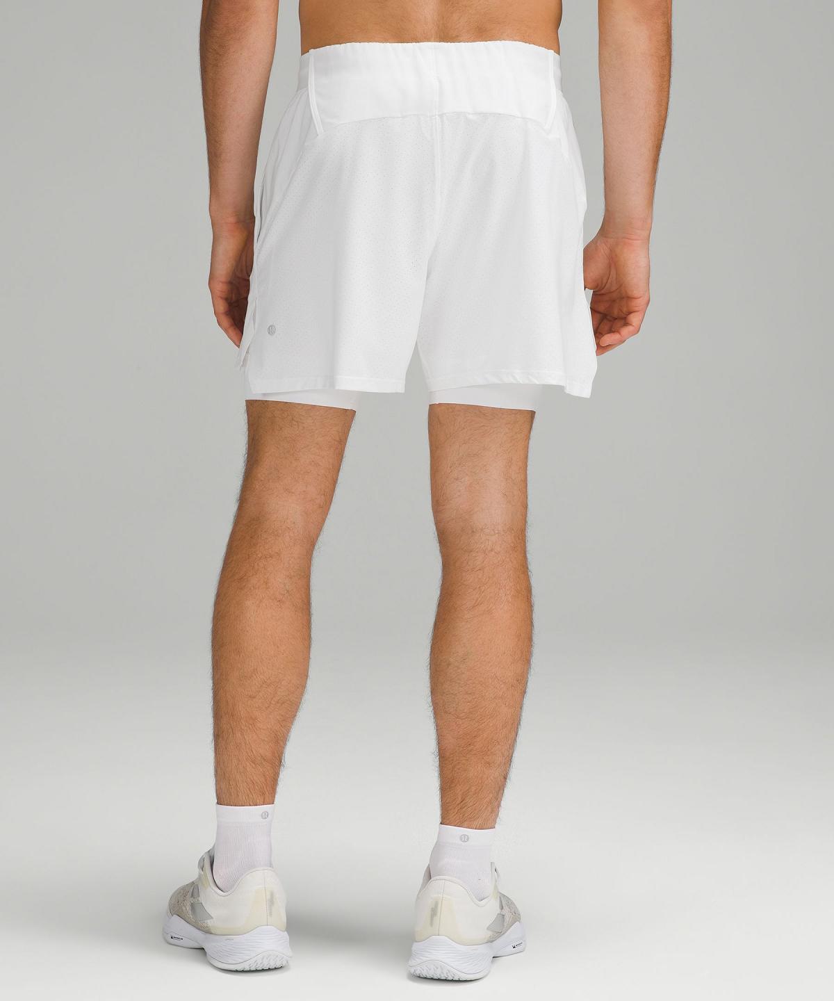 White Lululemon Vented Tennis 6" Men Shorts | NZ_LuLu51662