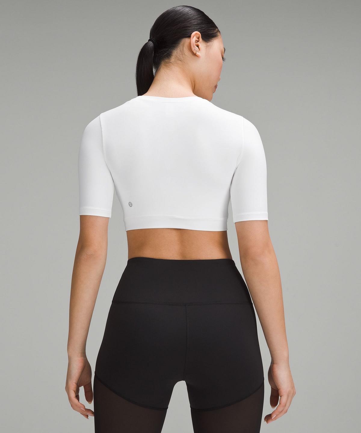 White Lululemon Wunder Train Super-Cropped Women T Shirts | NZ_LuLu84978