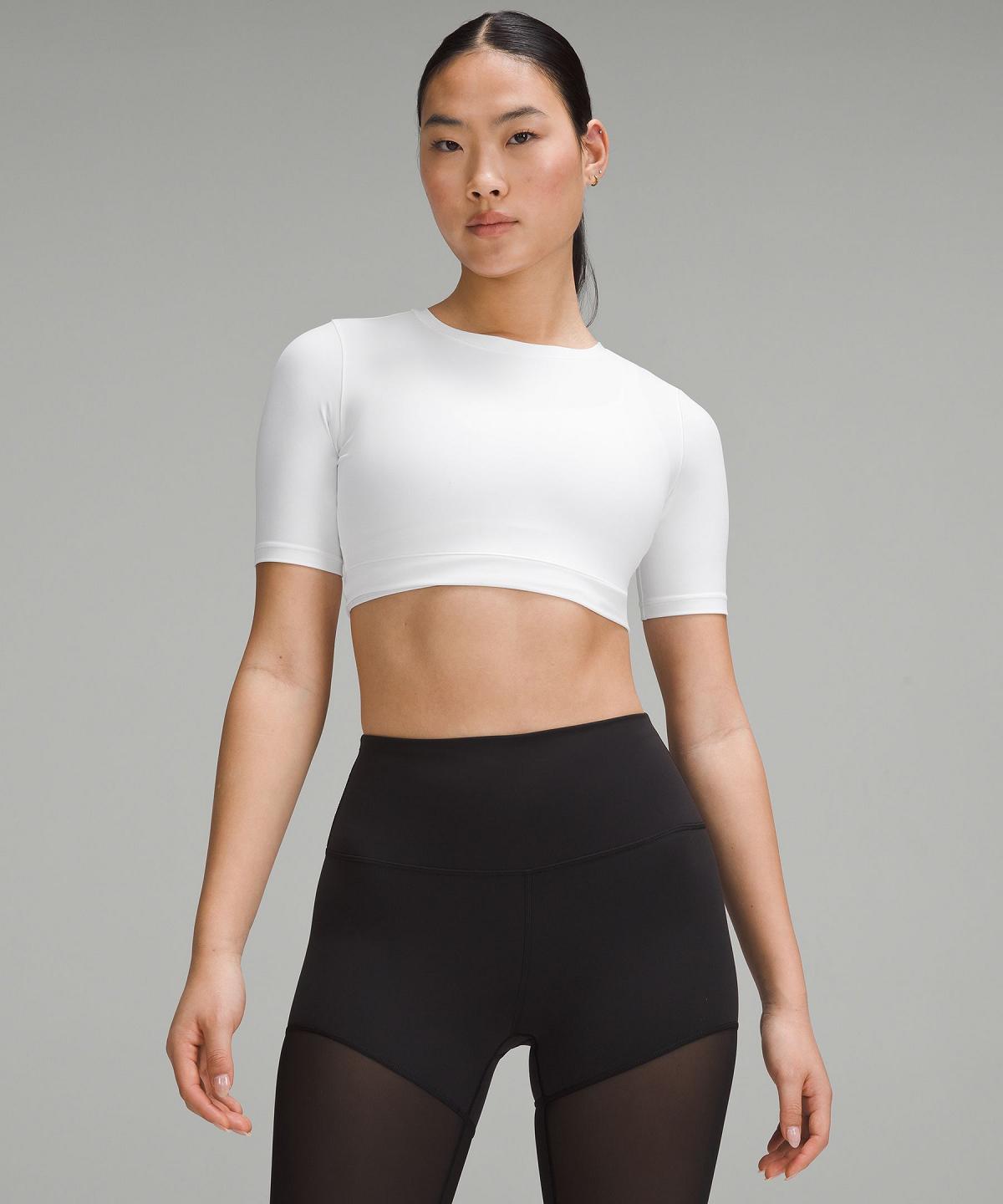 White Lululemon Wunder Train Super-Cropped Women T Shirts | NZ_LuLu84978