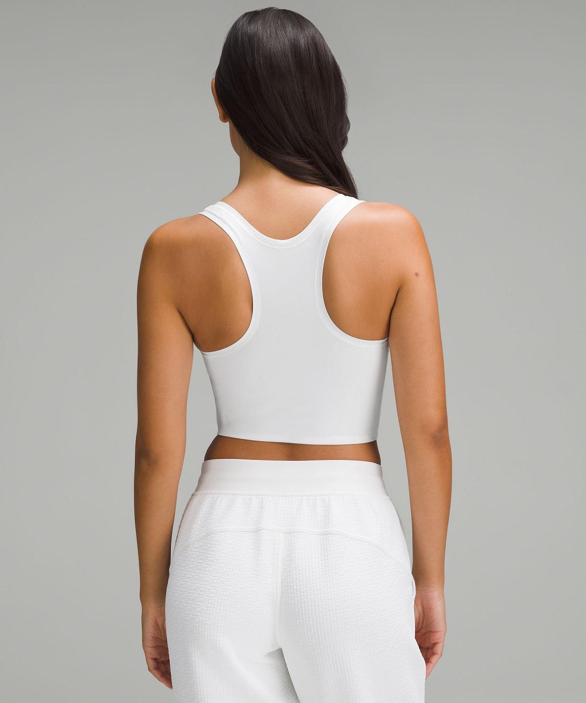 White Lululemon Wundermost Ultra-Soft Nulu Scoop-Neck Cropped Tank Women Tank Top | NZ_LuLu83758