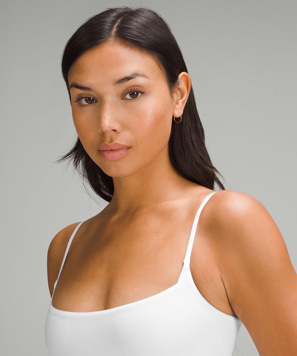 White Lululemon Wundermost Ultra-Soft Nulu Square-Neck Spaghetti-Strap Bodysuit Women Tank Top | NZ_LuLu30116