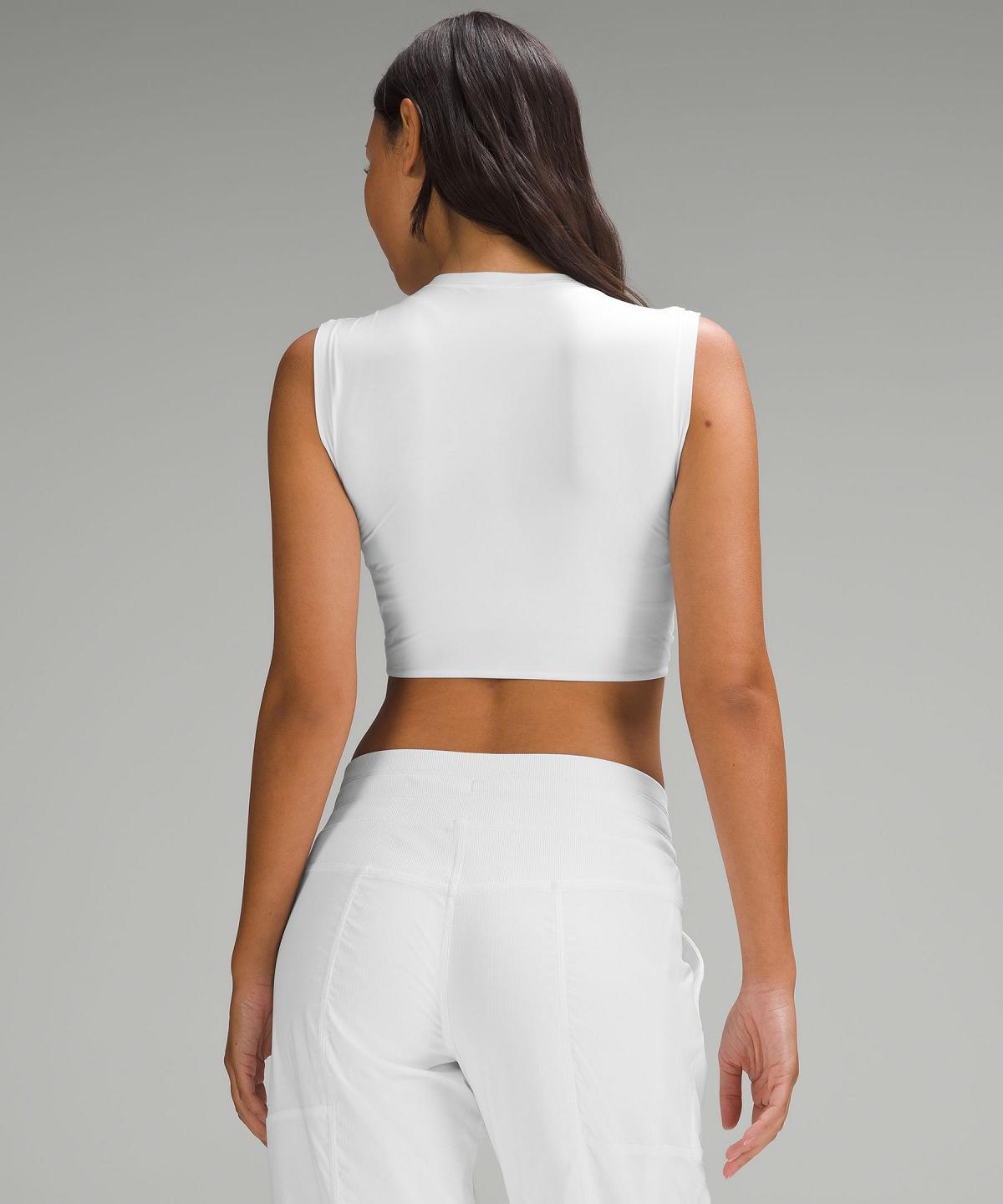 White Lululemon Wundermost Ultra-Soft Nulu Super-Cropped Women Shirts | NZ_LuLu87482