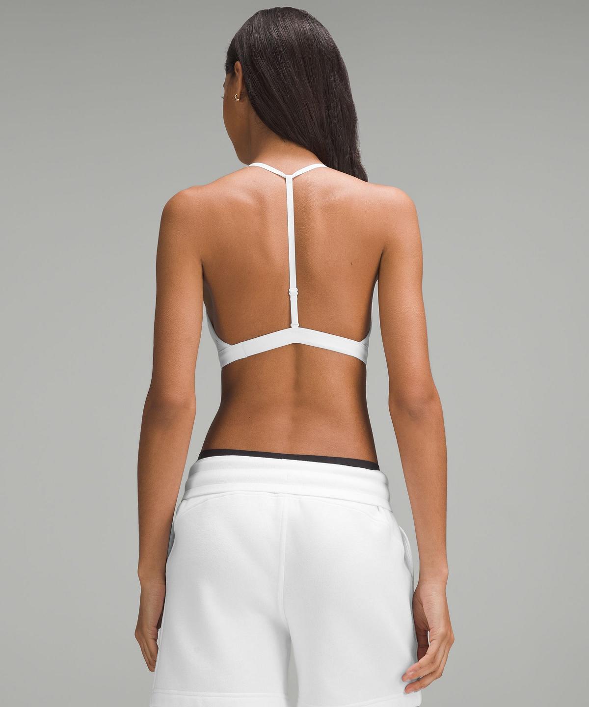 White Lululemon Wundermost Ultra-Soft Nulu T-Strap Trianglelette Women Sports Bra | NZ_LuLu92014